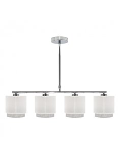 Lampara Kenya 4xe14 Blanca/gris Regx77x14 Cm