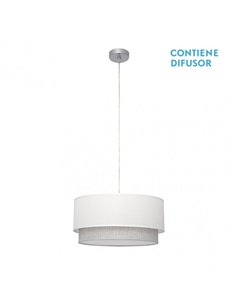 Colgante Kenya 3xe27 Blanco/gris Regx40x40 Cm