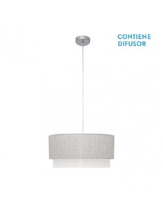 Colgante Kenya 3xe27 Gris/blanco Regx40x40 Cm