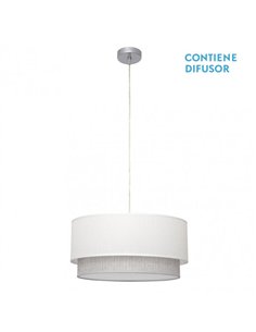 Colgante Kenya 3xe27 Blanco/gris Regx50x50 Cm