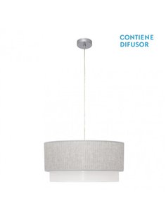 Colgante Kenya 3xe27 Gris/blanco Regx50x50 Cm