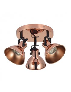 Plafón Arabia 3xgu10 Cobre/negro 18x27x27 Cm Focos Orientables