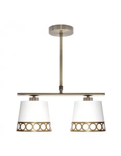 Lampara Dalia 2xe14 Blanco/oro Regx40x16 Cm