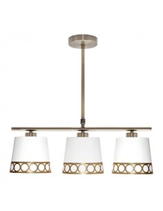Lampara Dalia 3xe14 Blanco/oro Regx56x16 Cm
