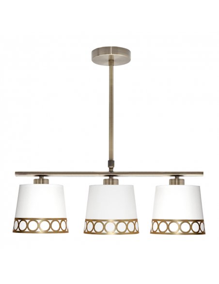Lampara Dalia 3xe14 Blanco/oro Regx56x16 Cm