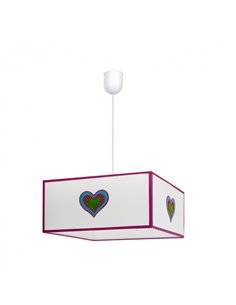 Colgante Amor 1xe27 Blanco/rosa Regx35x35