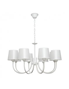 Lampara Guadalajara 8xe14 Blanca Pantalla Blanca