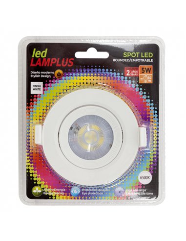 Foco 5w 4000k Blister Blanco 500lm 9d Orientable Corte 7 Cm Ip44