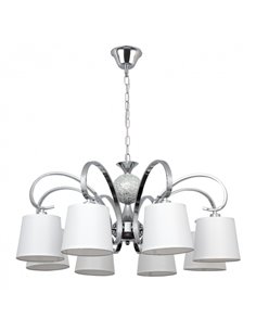 Lampara Concordia 8xe14 Cromo Pantalla Blanca  50-70x78d