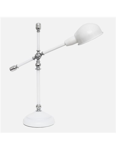 Flexo Lujan 1xe27 Blanco Brillo/cromo 56x18x50 Cm