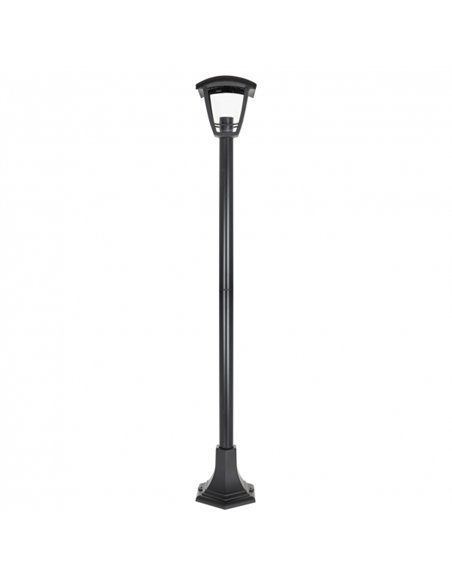 Pilar Zoio 1xe27 Negro REgx17x17cm C/altura Regulable Ip44