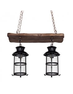 Colgante Rustico Cortijo 2xe27 Marron 2