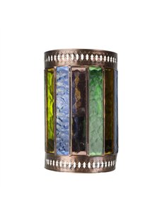 Aplique Artesanal Casablanca 1xe27 Marron/colores 25x16d