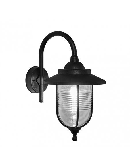 Aplique Exterior Canela 1xe27 Negro Ip44 Policarbonato 45