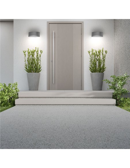 Aplique Exterior Kefir 1xe27 Gris Ip65 Policarbonato  13,2x32x13 Cm