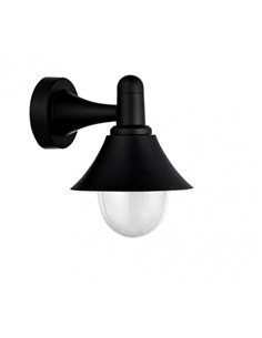 Aplique Exterior Mentol 1xe27 Negro Ip44  Policarbonato   25x18