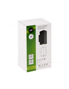 Aplique Exterior Yopol 2xgu10 Negro   Policarbonato  18 2