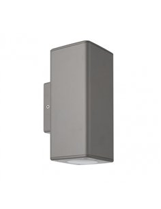 Aplique Exterior Yopol 2xgu10 Gris  Policarbonato  18