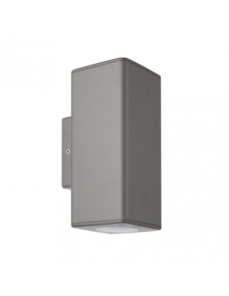 Aplique Exterior Yopol 2xgu10 Gris  Policarbonato  18
