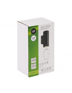Aplique Exterior Yopol 2xgu10 Negro Cilindro Policarbonato  18 2