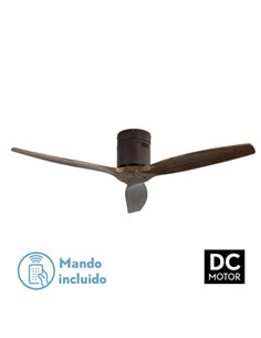 Ventilador Dc Aguilon Marron 3 Aspas Roble 6 Velocidades Sin Luz Remoto Y Temporiz.132d