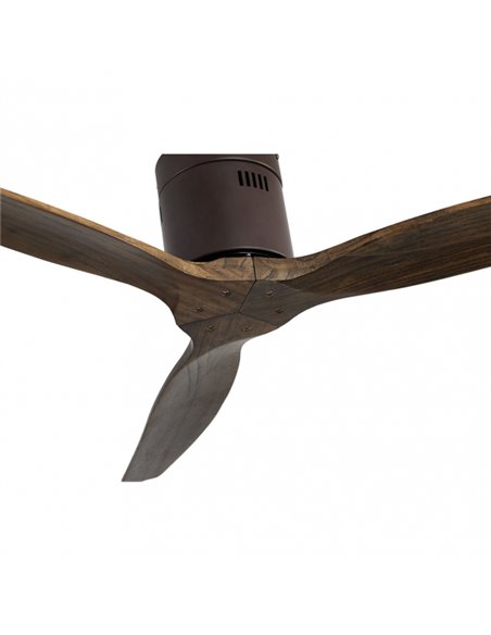 Ventilador Dc Aguilon Marron 3 Aspas Roble 6 Velocidades Sin Luz Remoto Y Temporiz.132d