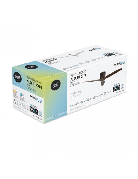 Ventilador Dc Aguilon Marron 3 Aspas Roble 6 Velocidades Sin Luz Remoto Y Temporiz.132d