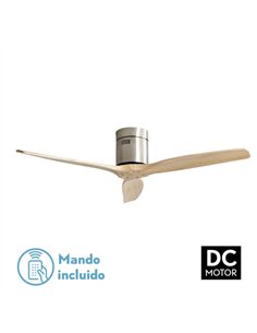 Ventilador Dc Aguilon Niquel 3 Aspas Haya 6 Velocidades Sin Luz Remoto Y Temporiz.132d
