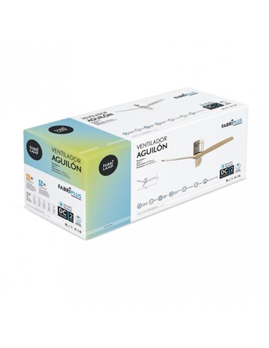 Ventilador Dc Aguilon Niquel 3 Aspas Haya 6 Velocidades Sin Luz Remoto Y Temporiz.132d