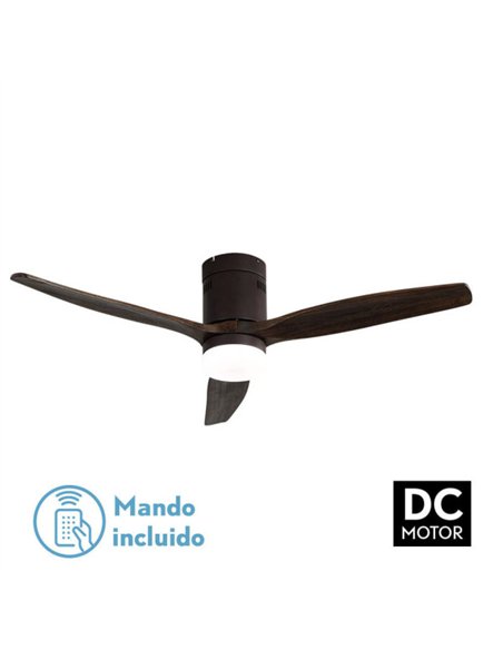 Ventil 20w Dc Aguilon Marron 3 Aspas Roble 6 Velocidades C/remoto