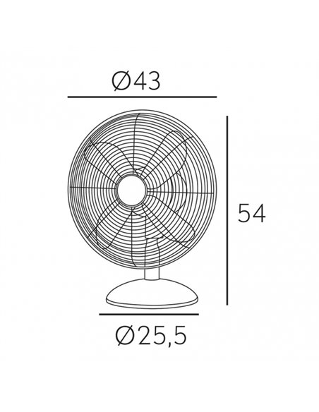 Ventilador Sobremesa Pali Cromo 50w 3 Vel 43 D Oscilante