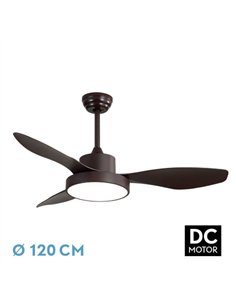 Ventilador Dc Hayate 48w 4080lm Marron 3 Asp 39/54x120x120cm 3000-4000-6000k C/remoto