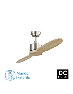 Ventilador Dc Leste Niquel 2 Aspas Haya Sin Luz 5 Velocidades Remoto Temporizador 132d