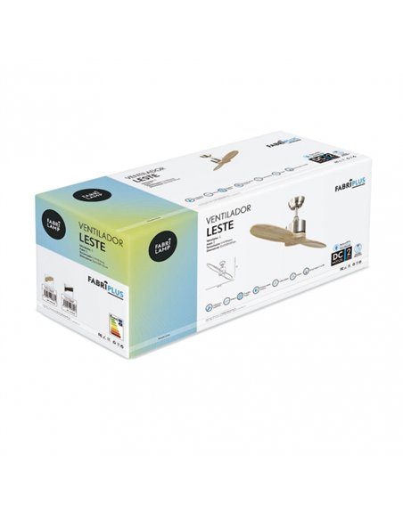 Ventilador Dc Leste Niquel 2 Aspas Haya Sin Luz 5 Velocidades Remoto Temporizador 132d