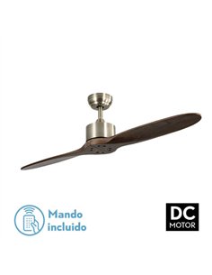 Ventilador Dc Leste Cuero 2 Aspas Roble Sin Luz 5 Velocidades Remoto Temporizador 132d
