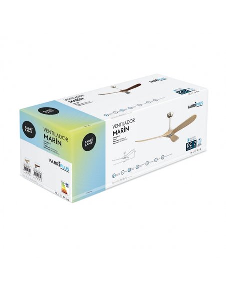 Ventilador Dc Marin Niquel 3 Aspas Haya Sin Luz 6 Velocidades 152d Temporizador Y Remoto 24