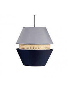 Colgante 3 Pantallas Trajano1xe27 Azul/ Gris  Regx35x35 Cm