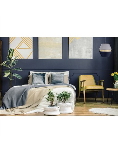 Colgante 3 Pantallas Trajano1xe27 Azul/ Gris  Regx35x35 Cm