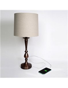 Sobremesa Khalifa1xe27 Marron 60´5x28x28 Cm Puerto Usb 2