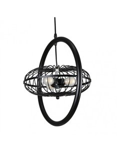 Colgante Ganga 3xe27 Negro Regx39x39 Cm 2