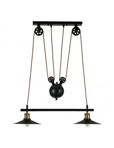 Colgante Triguero 2xe27 Negro Regx22x70 Cm