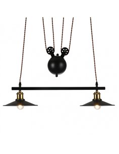 Colgante Triguero 2xe27 Negro Regx22x70 Cm 2