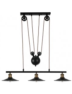 Colgante Triguero 3xe27 Negro Regx22x88 Cm