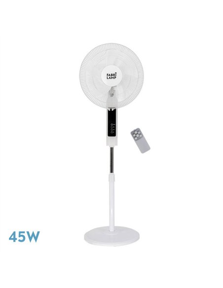 Ventilador De Pie Cacimbo Bl.3 Vel.45w.5 Aspas 43 D.  C/ Remoto.temporizador 0
