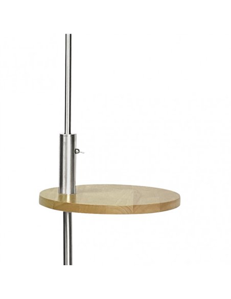 Pie De Salon Sirio C/mesa Y Conex.usb 1xe27 Cromo C/ Pant Blanca (164x40x40)(24x40x40) Cm
