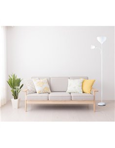 Pie De Salon Rigel 1xe27+1xe14 C/lector Blanco 180x34x25 2