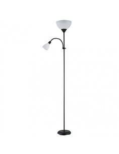 Pie De Salon Rigel 1xe27+1xe14 C/lector Negro 180x34x25