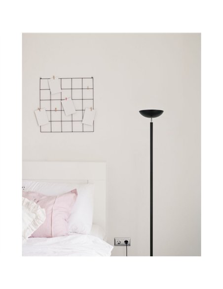 Pie De Salon Luyten 2xe27 Negro Mate 180x27x27 Cm