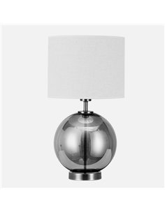 Sobremesa Cristal Iroko 1xe27 Fume/cromo  C/pant Blanca 56x30x30 Cm 2