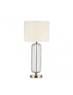 Sobremesa Mansonia 1xe27 Cuero C/pant Beis  66x30x30 Cm